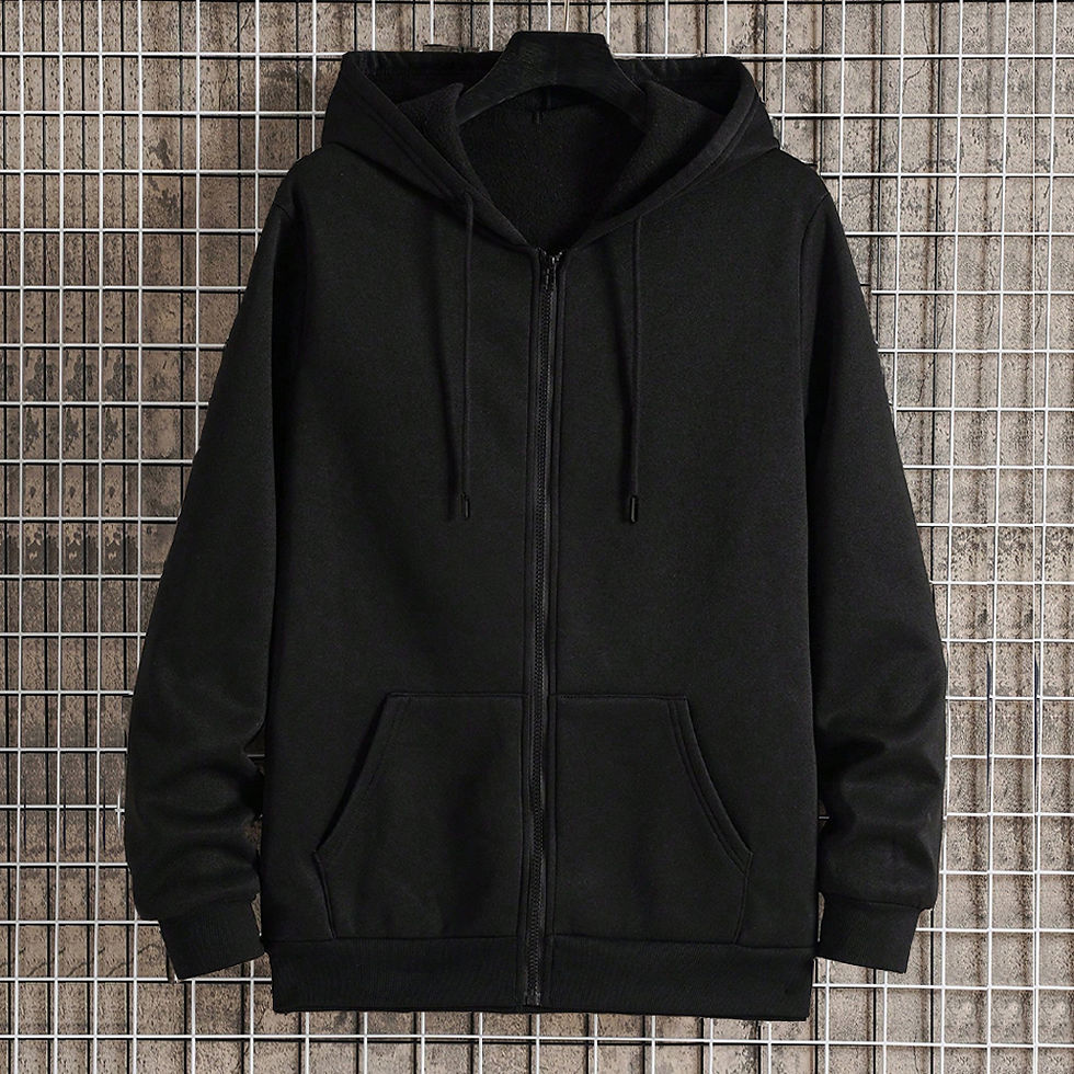 Thumbnail: Autumn Men Hoodie Coats Long Sleeve Jacket Zipper Closure Jacket Male Hoodies S