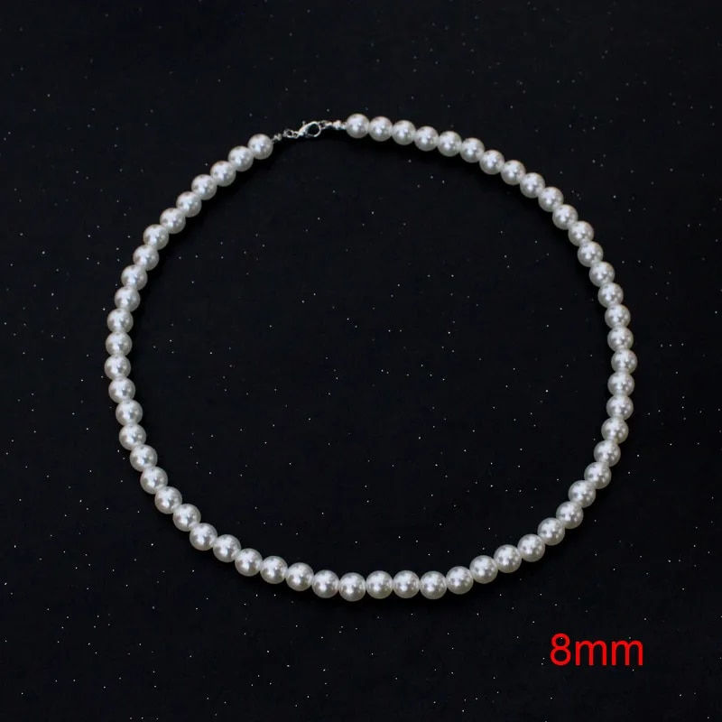 Miniature : Classic Elegant White Pearl Chokers Necklace For Women Men Wedding Banquet Neck