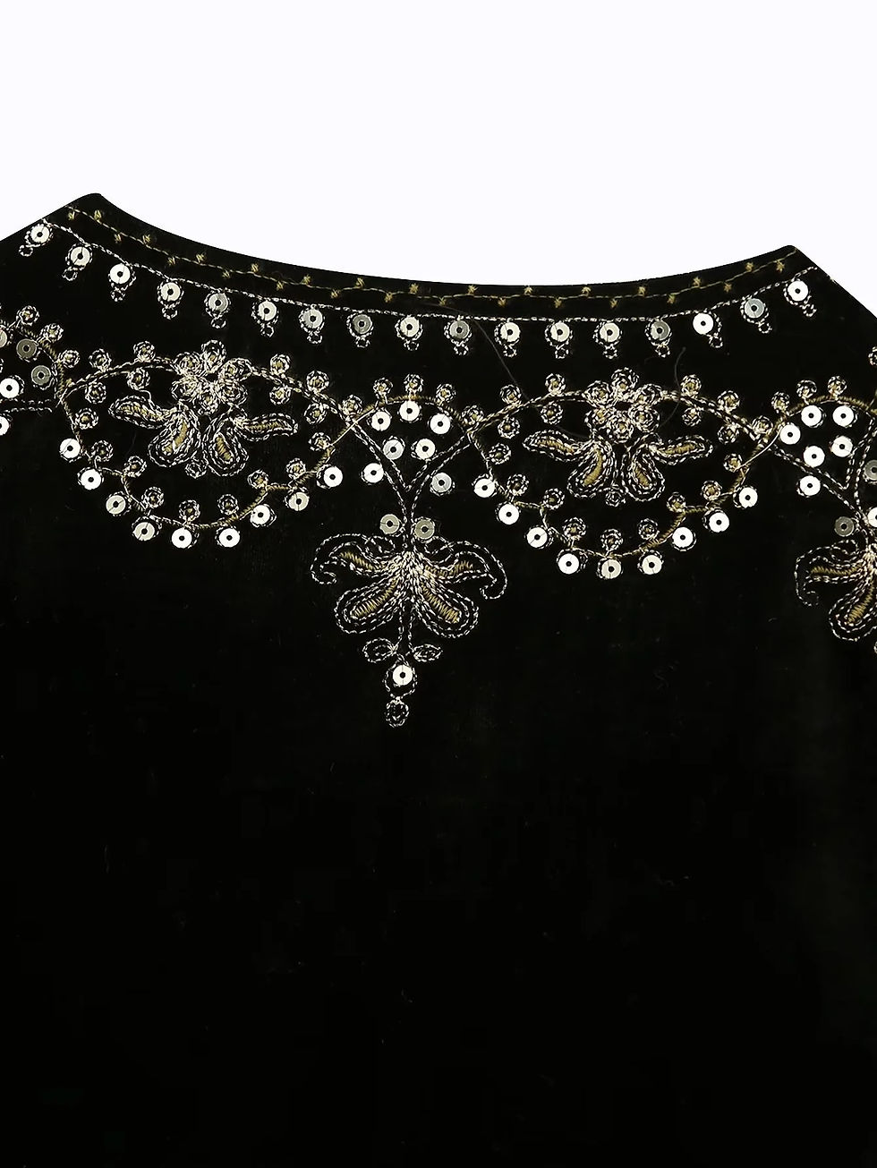 Thumbnail: KONDALA Vintage Autumn Velvet Embroidery Vest Jackets Women V Neck Sleeveless B