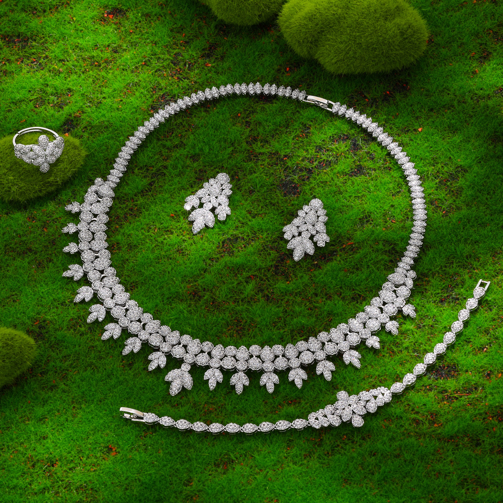 2024 Best selling African 4-piece Bridal Jewelry Set New Fashion Dubai Jewelry