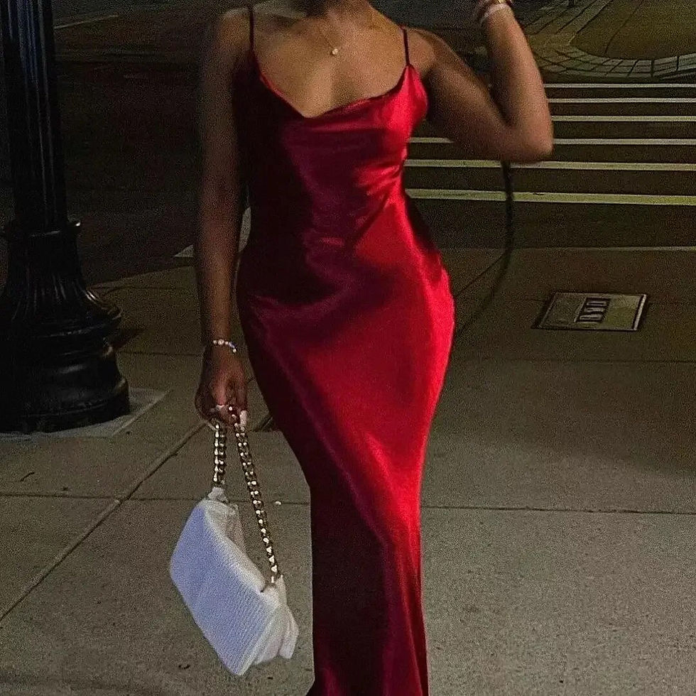 Μικρογραφία: Elegant Satin Backless Maxi Dress For Women Gown Summer Spaghetti Strap Sleevel