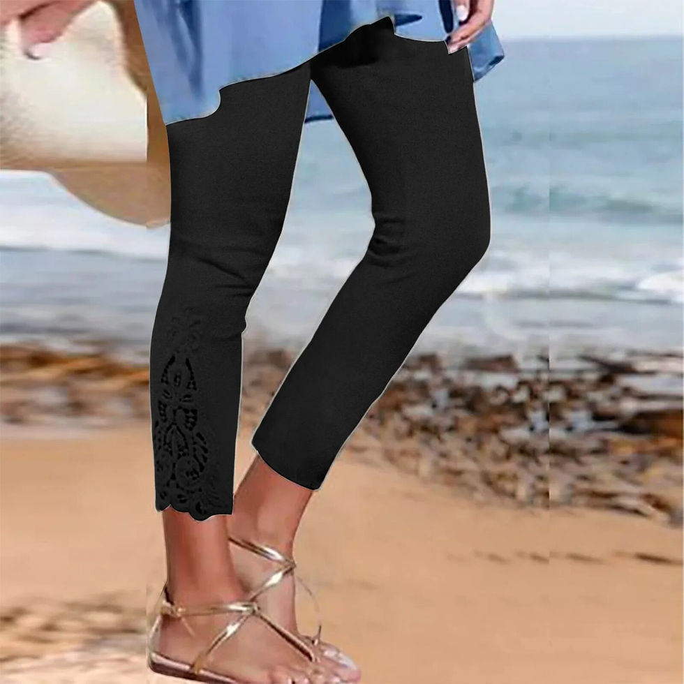 Thumbnail: Cropped pants Leggings for Women Long Pants Lace High Waisted Slim Stretchy Ver