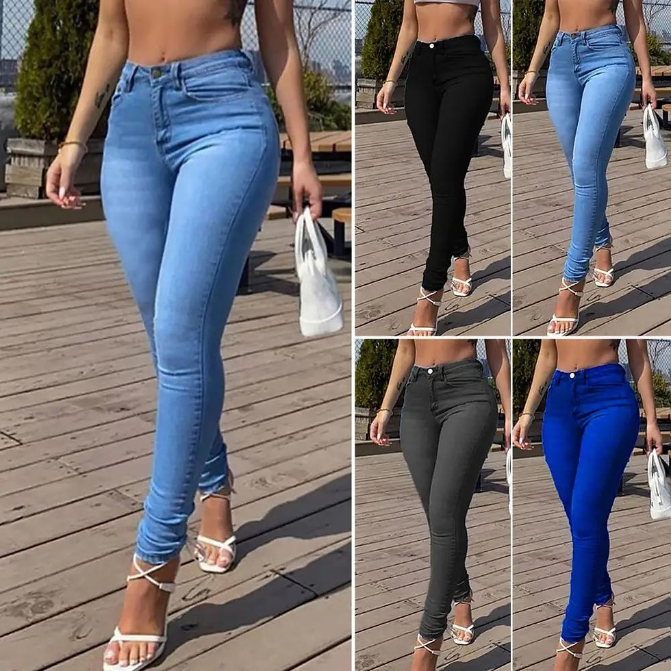 Thumbnail: Skinny Pants Long Lasting Slim-fitting Full-Length Leggings Skinny Trousers Mid