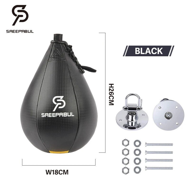Thumbnail: High Quality PU Pear-shaped Boxing Speed Ball Hanging Punching Bag For Thai Fit