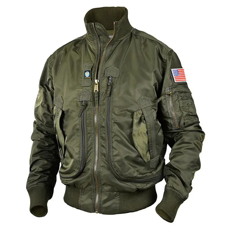 थंबनेल: Air Force Pilot Single Jacket Men's Baseball Uniform Baseball Collar  Men Jacke