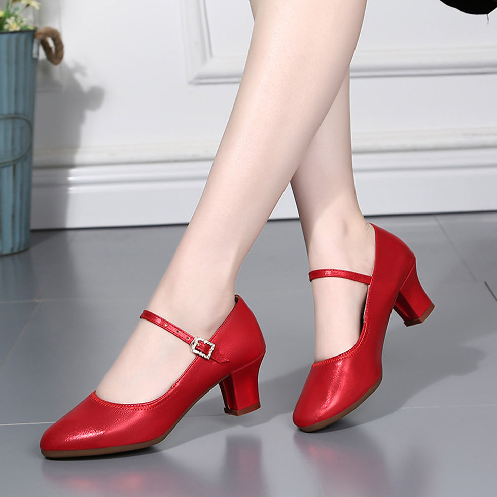 Thumbnail: High Heels Dance Shoes Women Mary Jane Shoes Big Size Ballroom Jazz Tango Dance