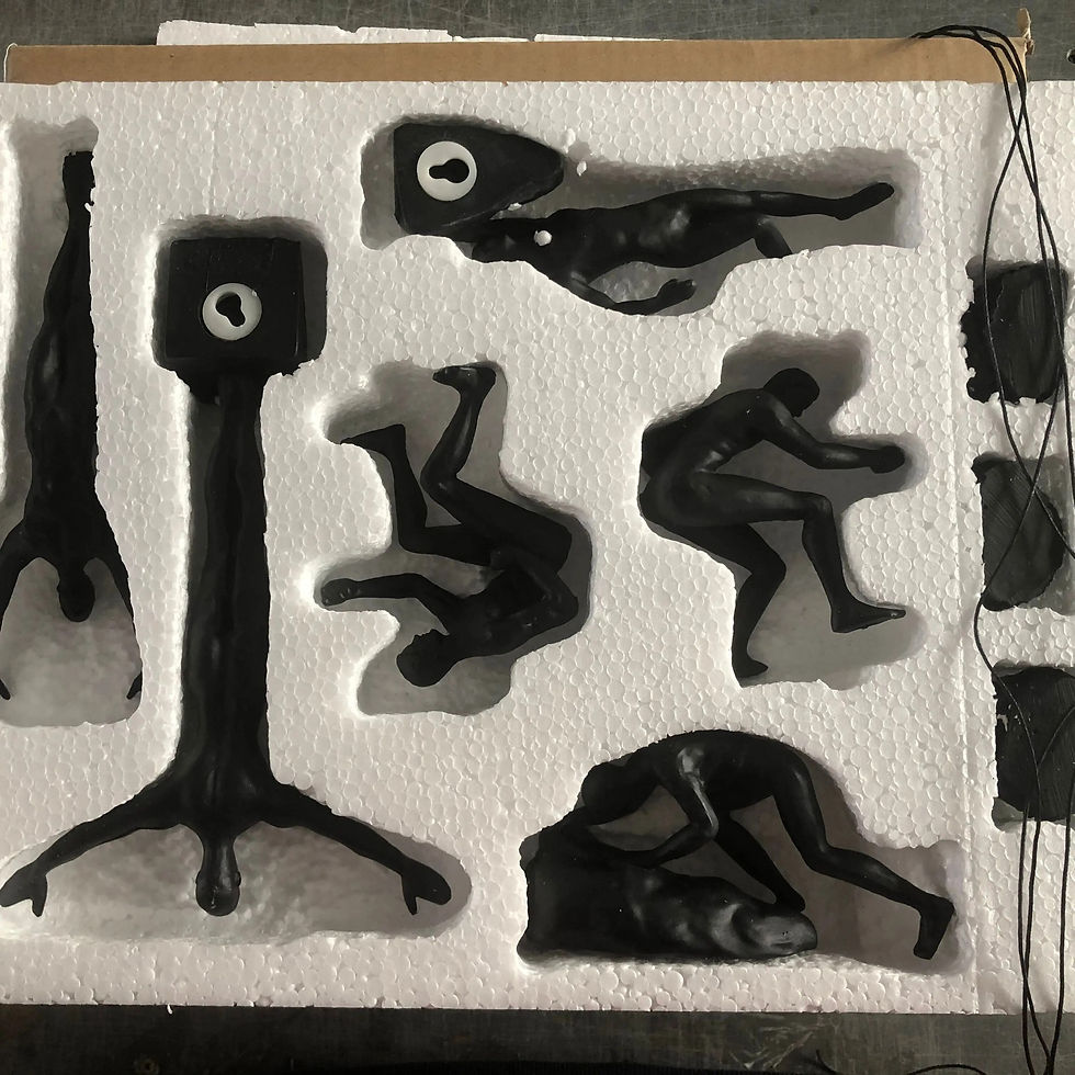 Miniatyrbild: 6pcs/set Industrial Style Climbing Man Resin Wall Hanging Decoration Sculpture