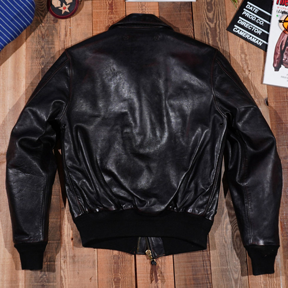 Thumbnail: Vintage Fashion US A2 Bomber Coat Men's Jacket Horsehide Slim Fit Aviation Genu