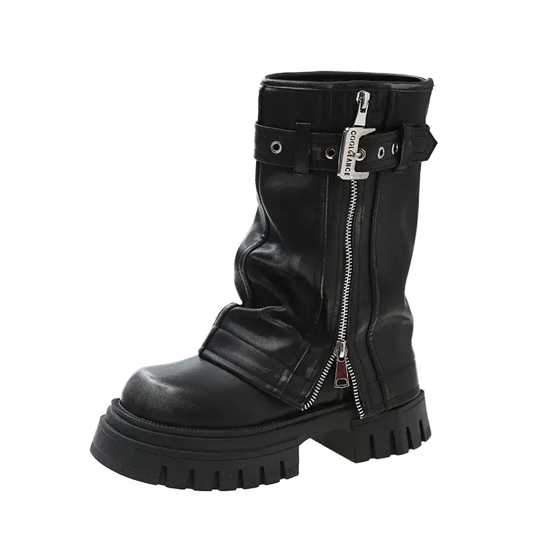 Miniatura: 2023 New Shoes for Women Belt Buckle Women's Boot Fashion Side Zipp Modern Boot