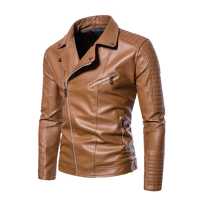 Thumbnail: 2023 New American Leather Coat Men's, Leather Jacket Men's Motorcycle Retro Tac