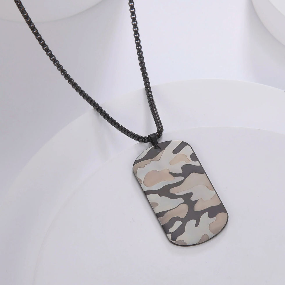 ภาพขนาดย่อ: My Shape Punk Men Camouflage Military Pendant Necklaces Soldier Army Outdoor Sp