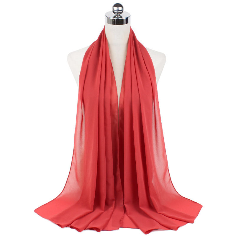 Thumbnail: 2024 Women's Elegant Modest Muslim Islamic Bubble Chiffon Scarf Ramadan Soft Li
