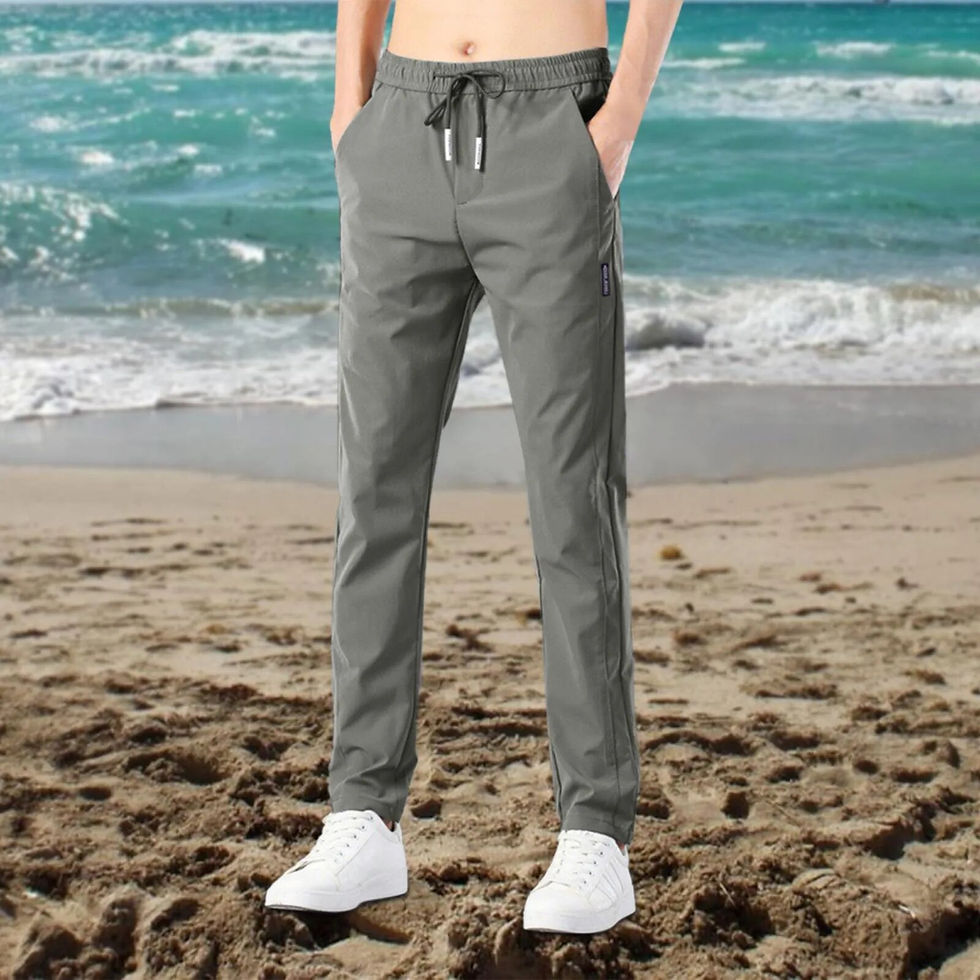 Imej kecil: Men'S Fast Dry Stretch Pants Ice Cool Breathable Straight Pants Running Jogger