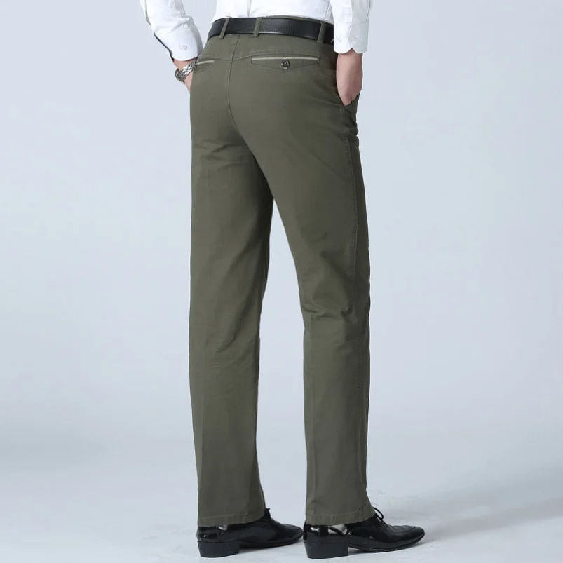 Thumbnail: Men's Summer Thin Casual Suit Pants Autumn Thick Cotton Classic Business Fashio