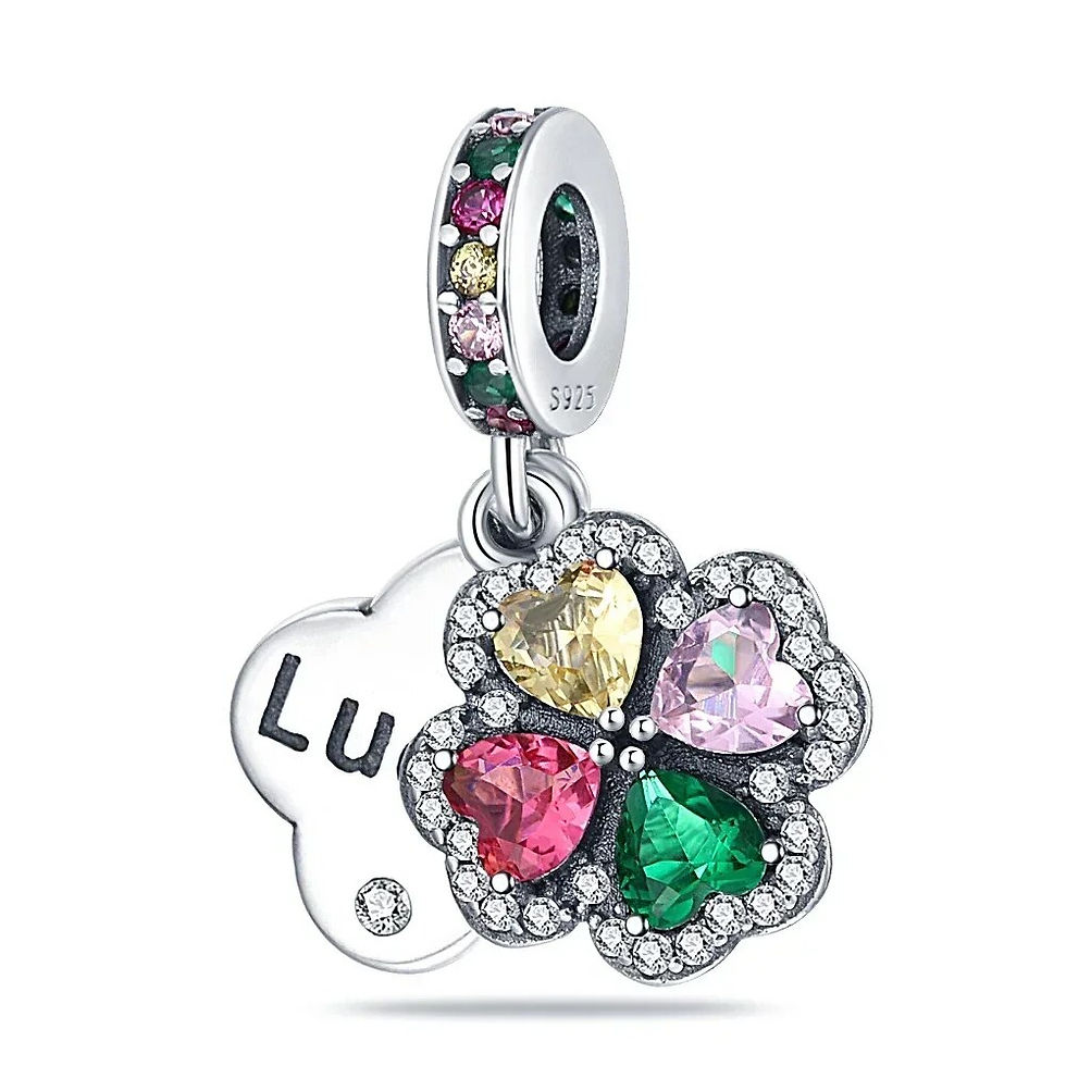 Minijatura: 2022 New 925 Sterling SilverGreen Series Four-leaved Series Beads Charm Pendant