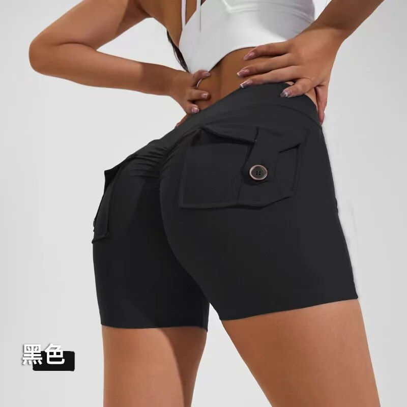 Thumbnail: 2023 New Women's Workwear Sports Fitness Shorts Comfortable High Waist Stretch 