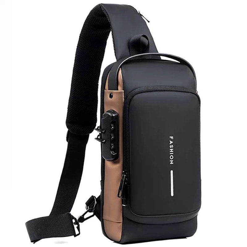 Miniatura: Men's Multifunction Anti-theft USB Shoulder Bag Man Crossbody Cross Body Travel