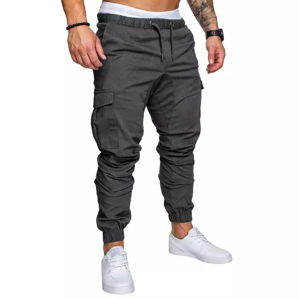 Miniatura: Men's Overalls, Multi-pocket Micro-elastic Sports Casual Fitness Leggings Trous