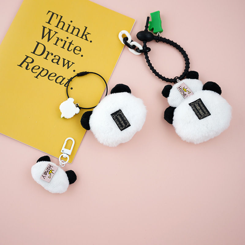 Thumbnail: Cute Bamboo Tube Panda Keychain Fashion Cartoon Soft Panda Keychain Plush Stuff