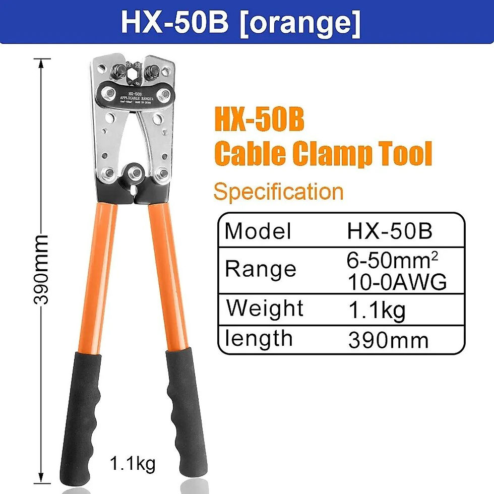 Миниатюра: Crimping Pliers 6-50mm²/AWG 10-1/0 Tube Terminal Crimper Hex Crimp Tool Battery