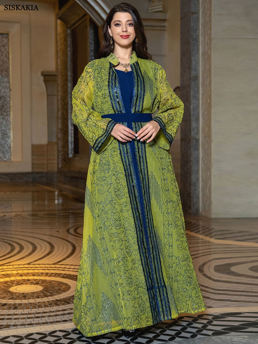 Imej kecil: Siskakia Muslim Indian Anarkali Suits For Woman Kuwaiti Dubai Daily Party Gown