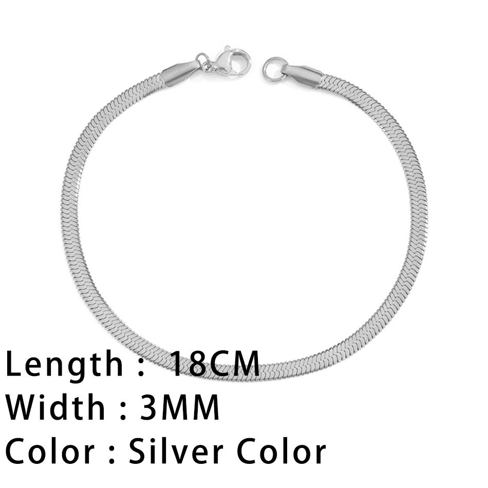 Hình thu nhỏ: SUNIBI Classic Snake Chain Bracelets for Women Trend  Fashion Stainless Steel C