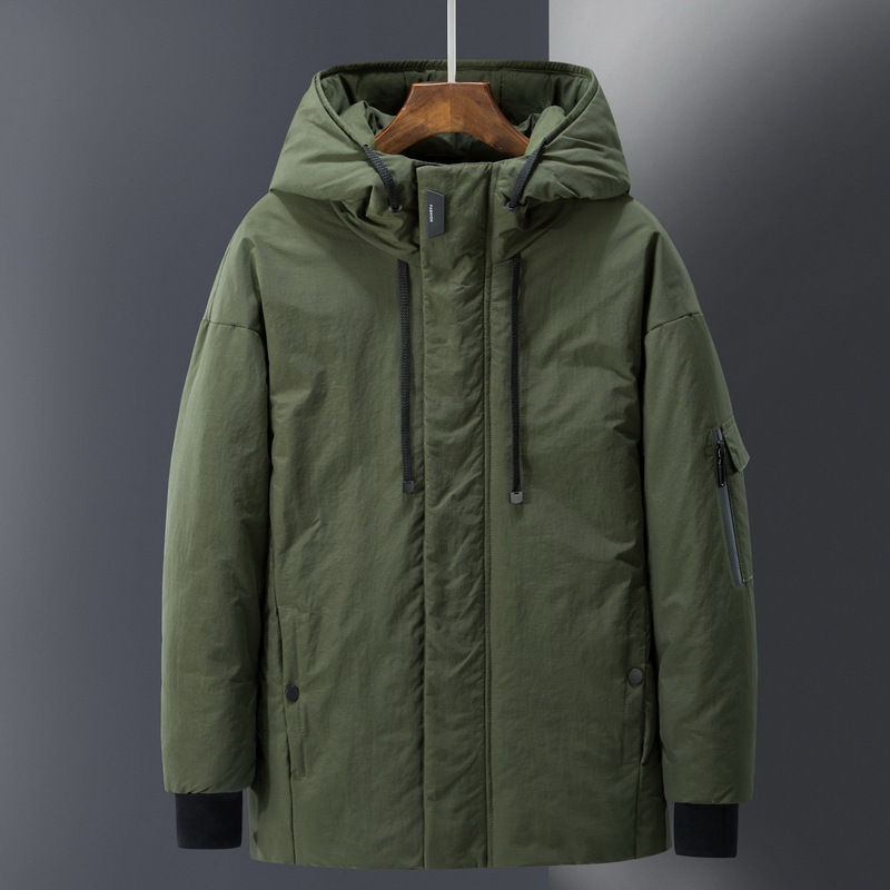 Thumbnail: Men 2023 Winter New Long Casual Thick Fleece Hooded Waterproof Down Jacket Coat