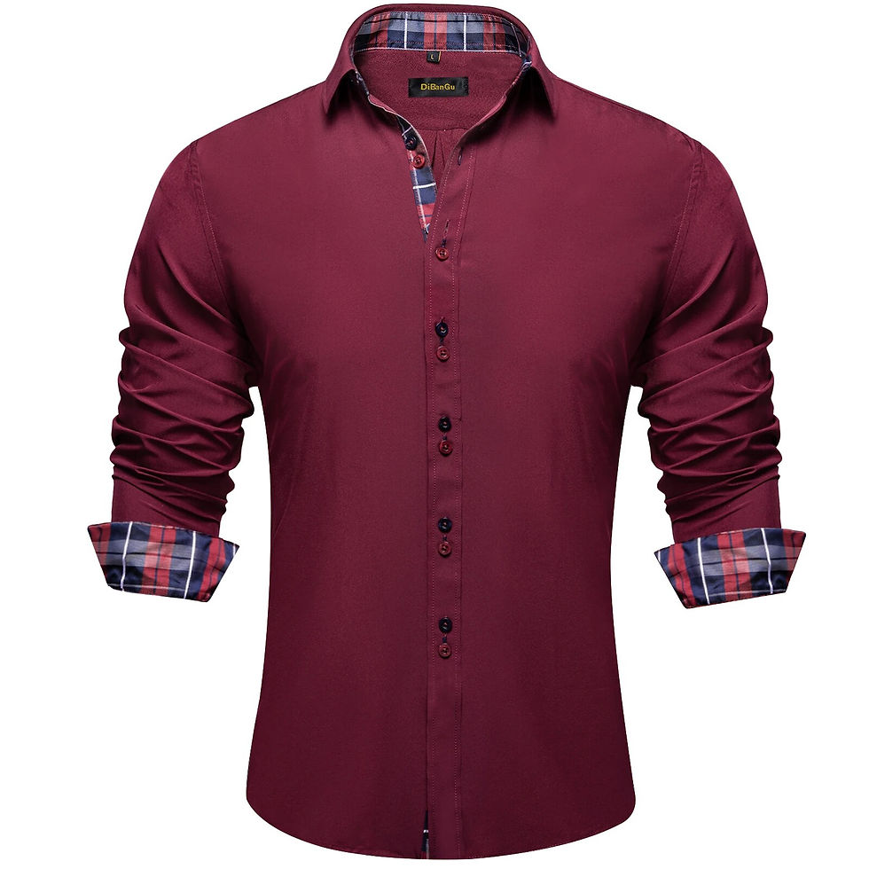 섬네일: Designer Men's Shirts with Contrasting Colors Collar and cuff 2023 New Casual S