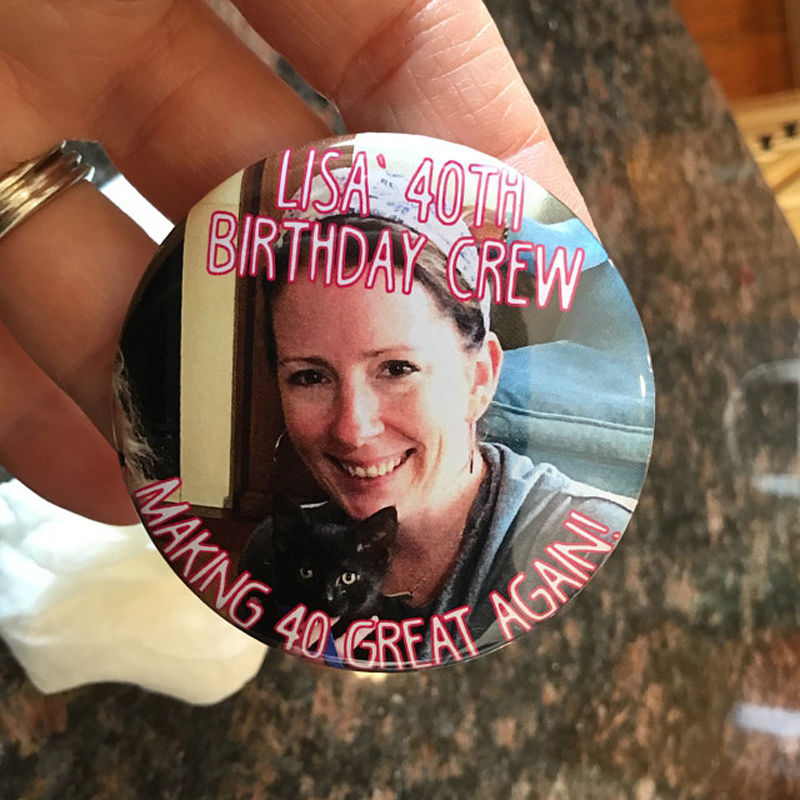 サムネイル： 5.8 CM Custom Your Photo Pins Brooche Personalized Name Birth Date Lapel Pin Sh