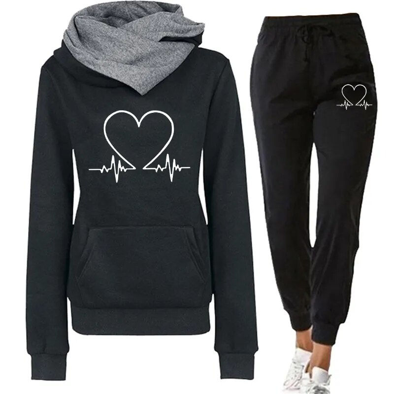 Thumbnail: Woman Tracksuit Two Piece Set Winter Warm Hoodies+Pants Pullovers Sweatshirts F