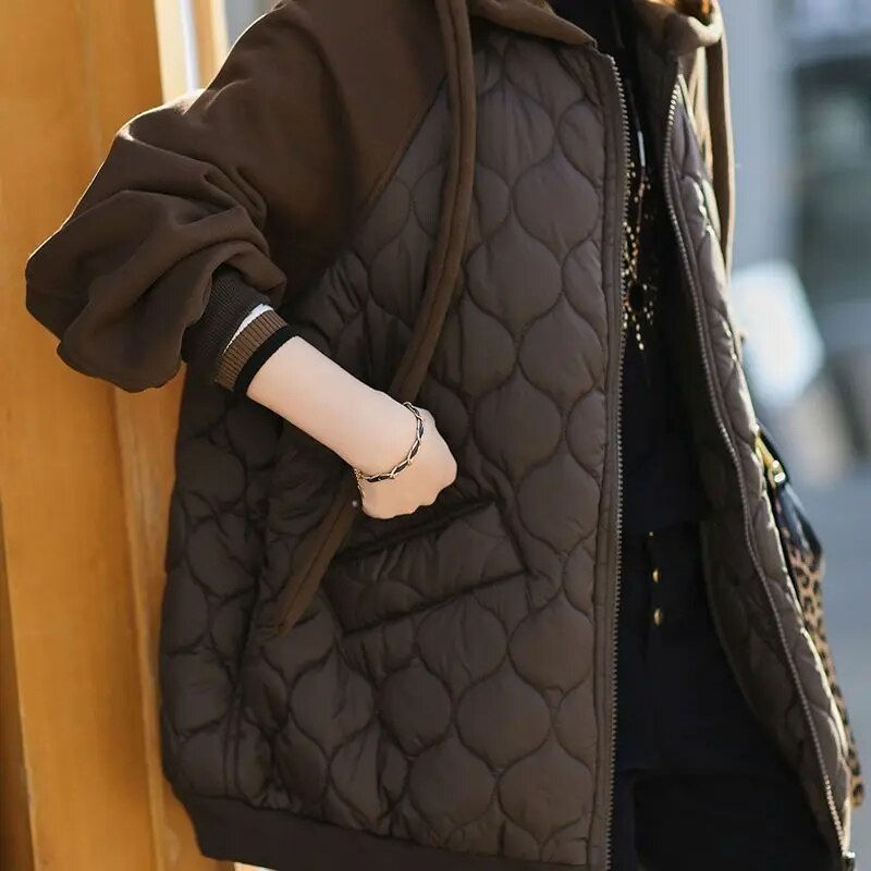 Thumbnail: New Winter Women's Coats Down Cotton Jacket Lightweight Warmth Tops Long Sleeve