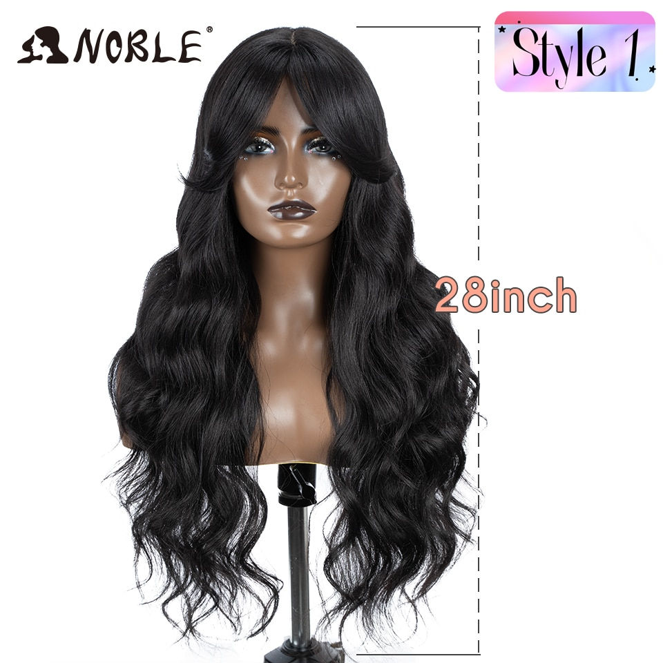 Thumbnail: Noble Synthetic Lace Front Wig Long Wavy 36 " Body Wavy Side Part Lace Wig For 