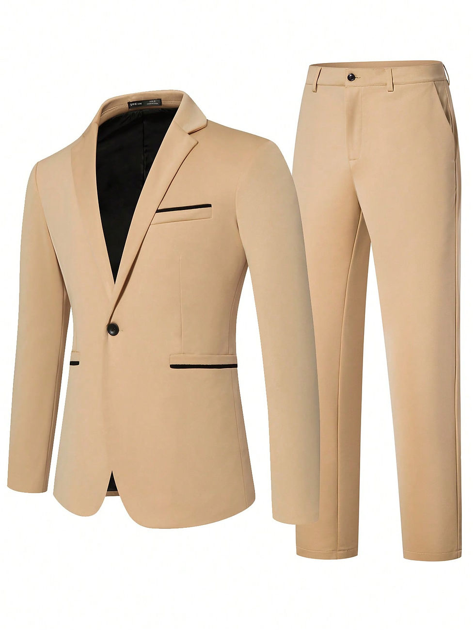 Thumbnail: Manfinity Mode Men Single Button Blazer & Suit Pants Set