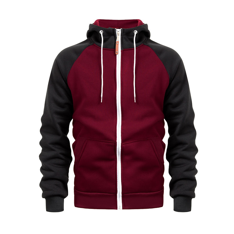 Thumbnail: Men's hooded sweatshirt with long sleeves, zippered closure, medium long pocket