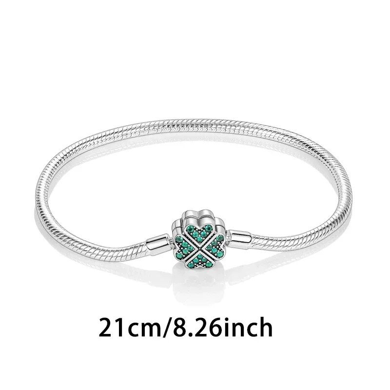 Thumbnail: 2022 New 925 Sterling SilverGreen Series Four-leaved Series Beads Charm Pendant