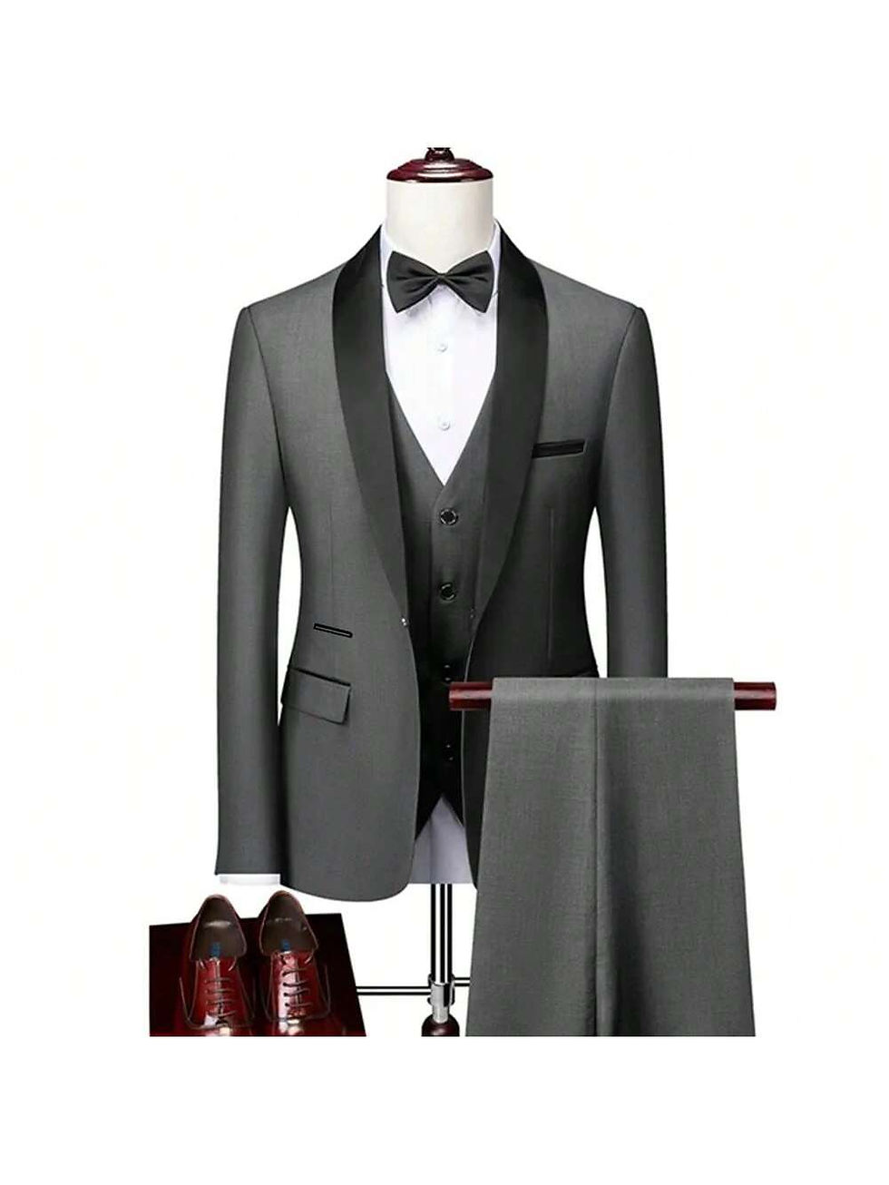 ภาพขนาดย่อ: Men Slim 3 Pieces Set Business Networking Formal Tuxedo Prom Suit  Male Groom W