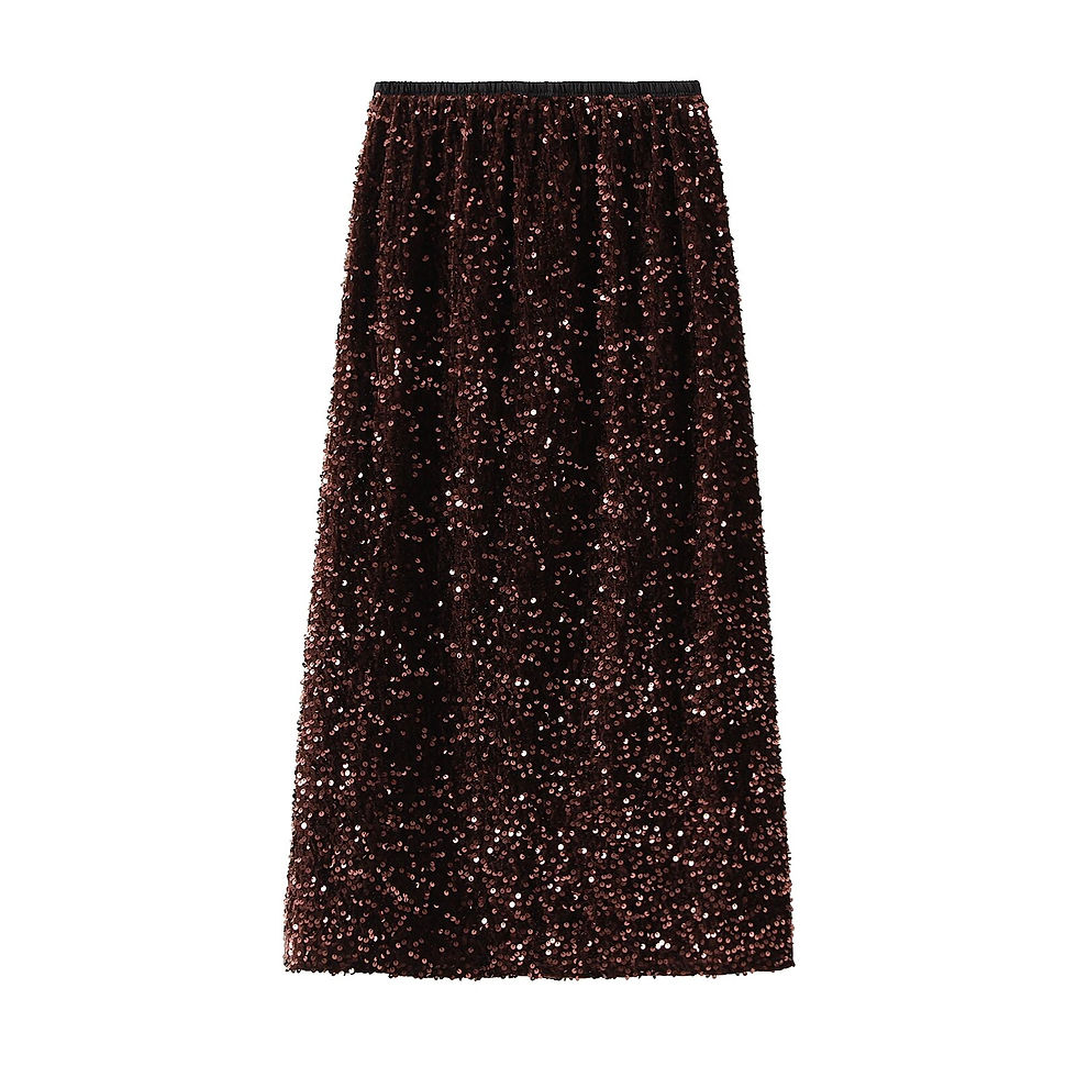 Miniatyrbild: Women Elegant Shiny Sequined Long Skirt Summer Fall Elastic Waist Casual Skirts