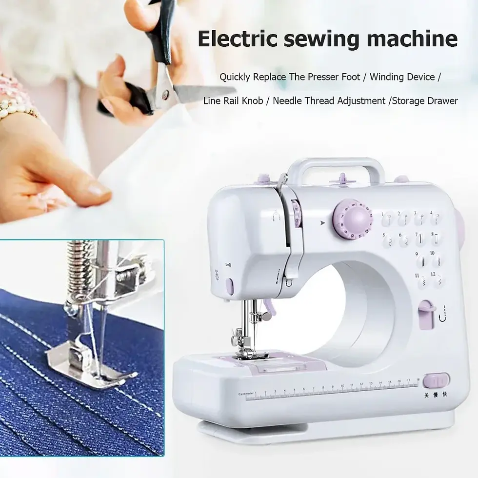 Thumbnail: Portable Sewing Machine for Beginners Mini Electric Household Crafting Mending