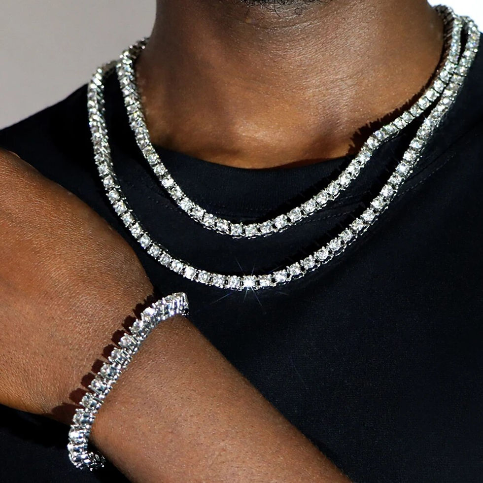 Thumbnail: Hip Hop Men Iced Out Chain Prong Rhombus Cuban Link Necklace 14/20MM width Gold
