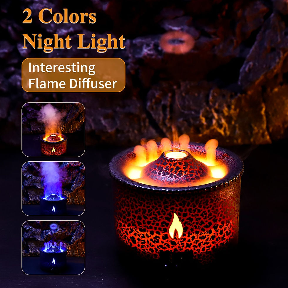 थंबनेल: Volcano Fire Flame Air Humidifier Aroma Diffuser Essential Oil with Remote Cont