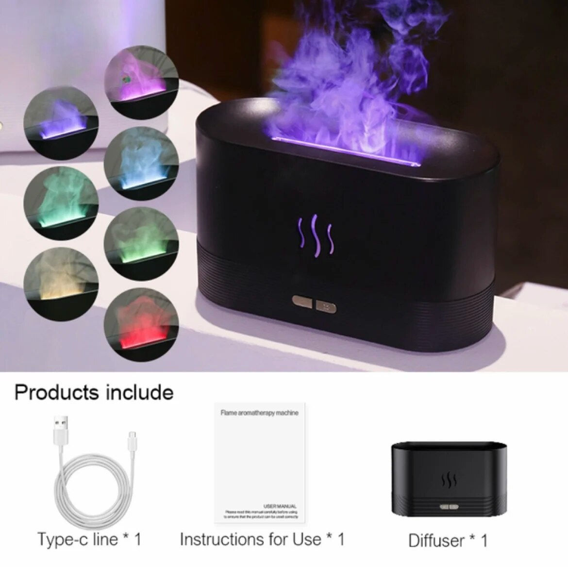 Perfume Humidifier Ultrasonic Air Humidifier With LED Lighting Simulation Color