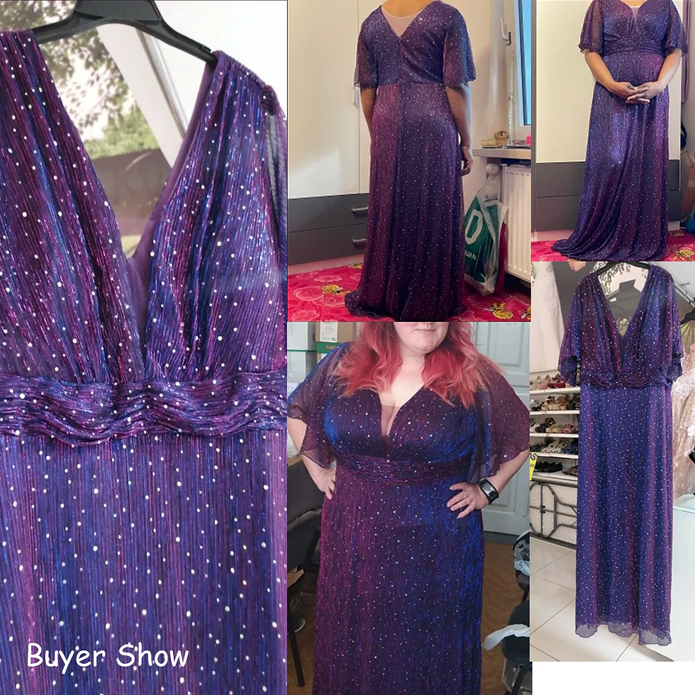Miniatura: Wedding Bridesmaid Dresses For Plus Size Female Fashion Butterfly Sleeve Glitte