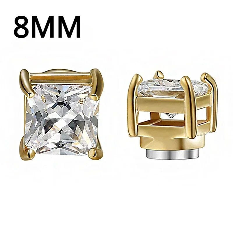 Miniaturbild: 1Pairs Crystal Strong Magnetic Ear Stud Clip Earrings for Men and Women Punk Ro