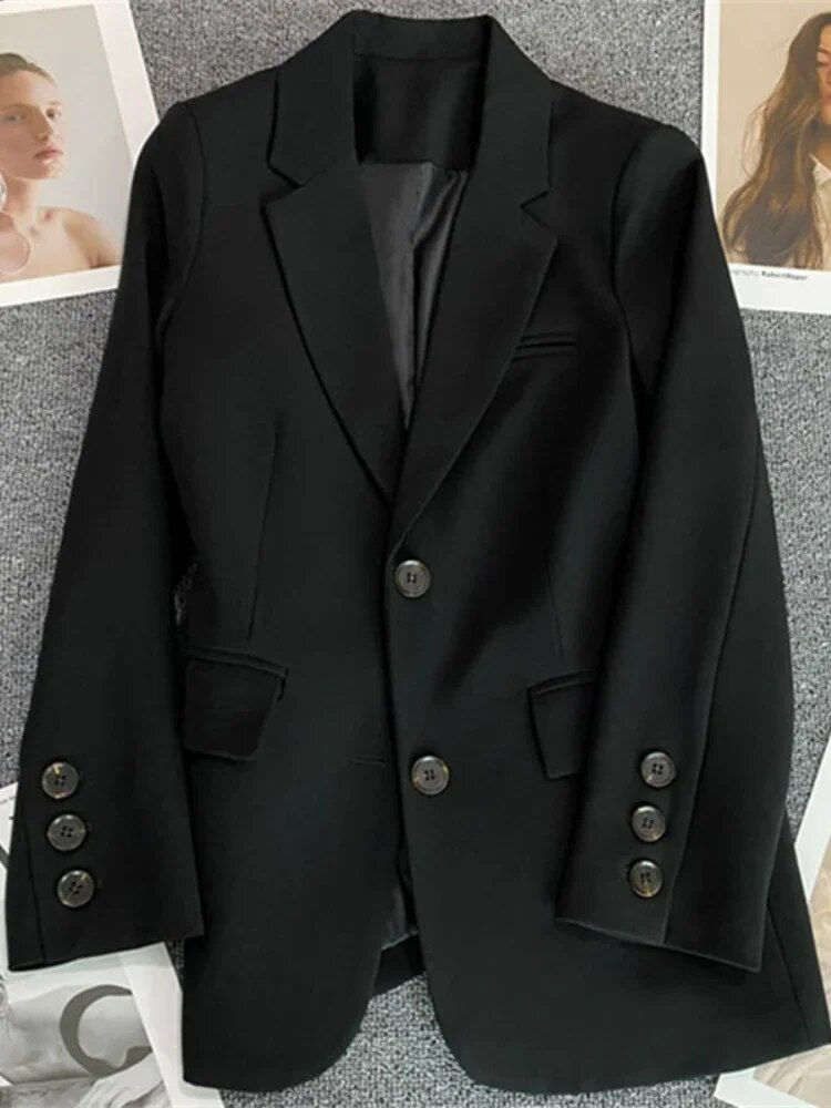 Thumbnail: 2023 Spring New Korean Fashion Small Suit Top Brown Suit Coat Women's Loose Str