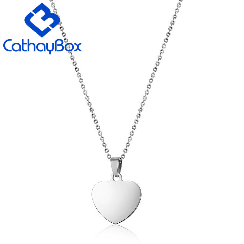Thumbnail: Personalized Stainless Steel Engraved Name Photo Cute Heart Dog Tag Charm Penda
