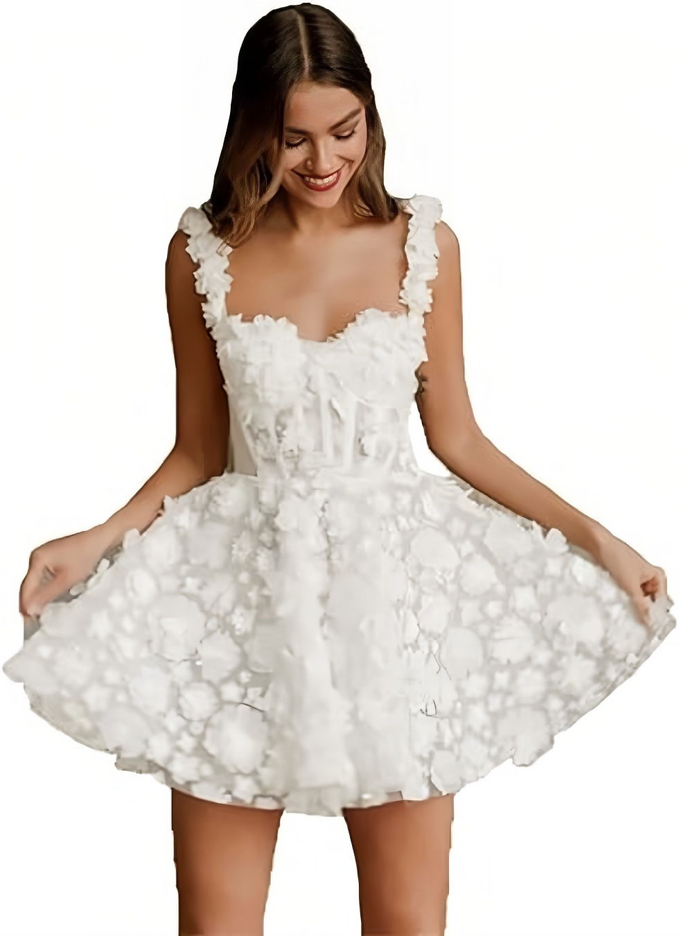 Миниатюра: Mini Prom Dresses Flower Lace Embroidery Evening Dress Lace Mini Short Wedding
