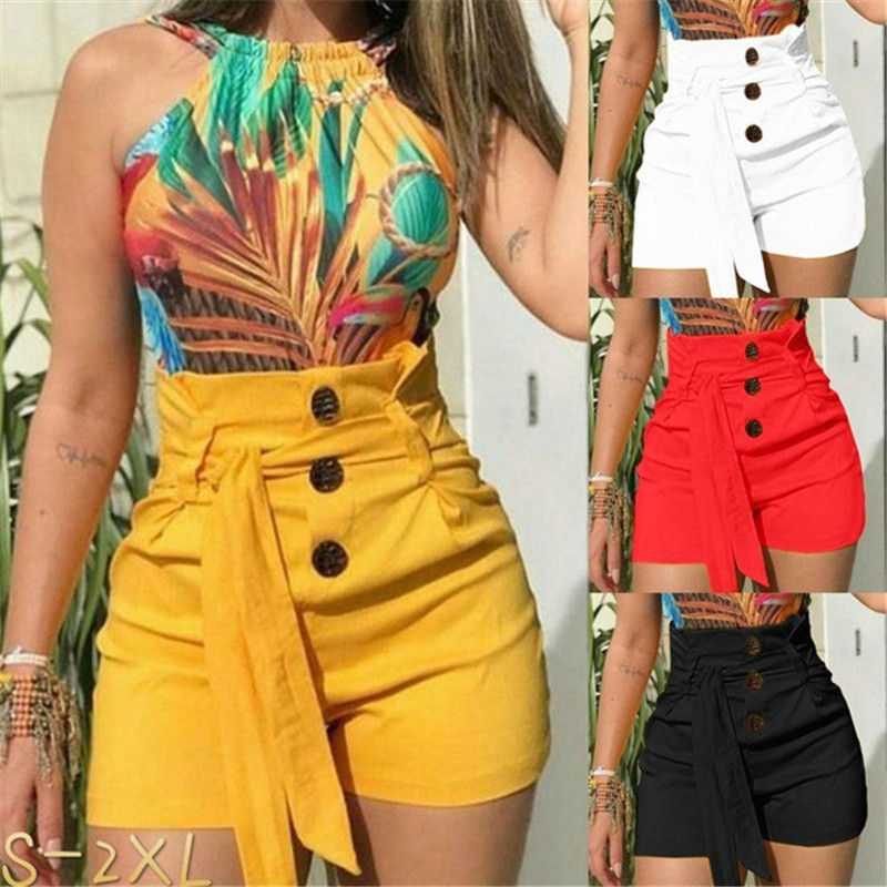 Thumbnail: Women's Shorts Slim Fit Fashion High Waist