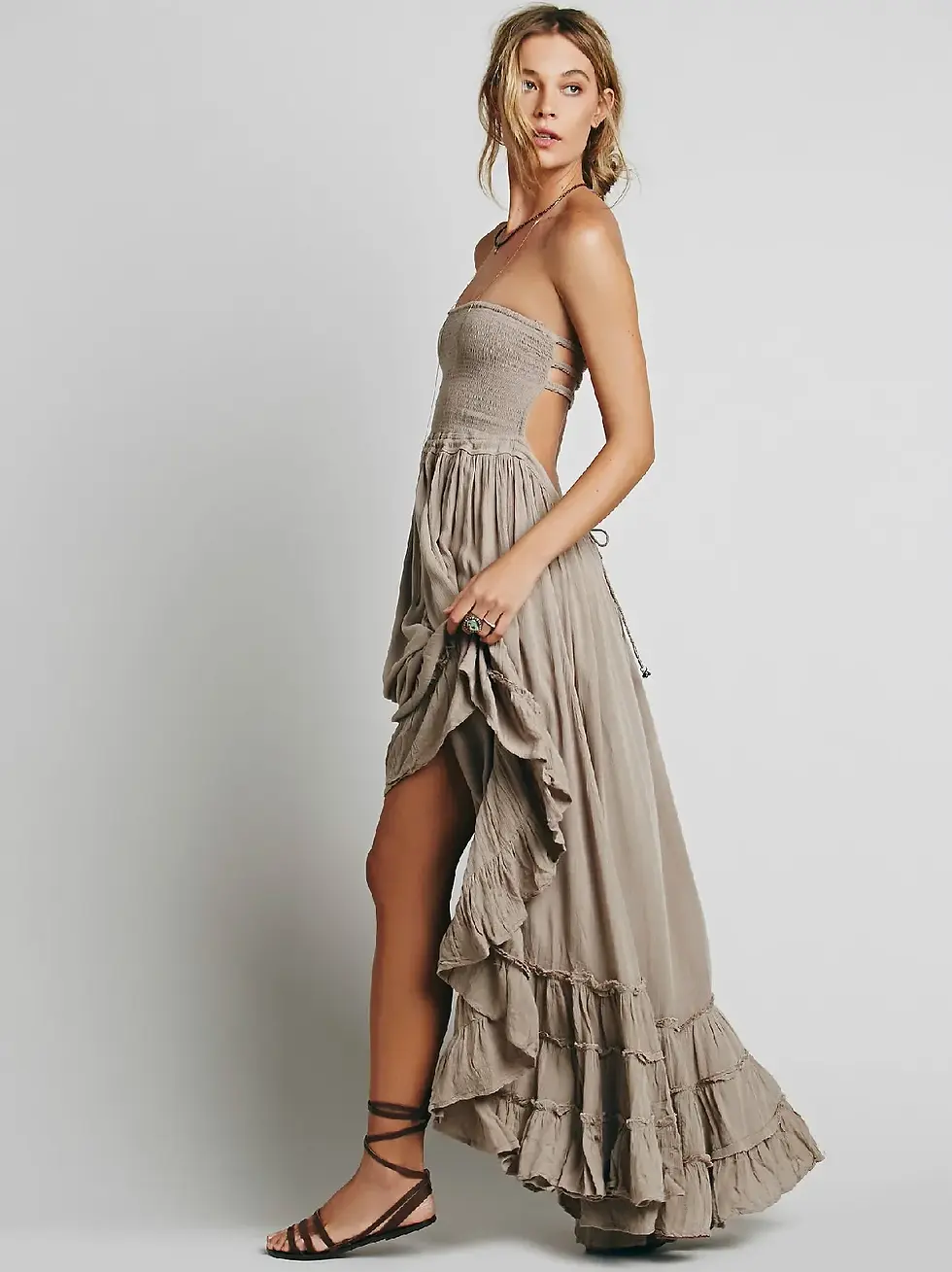Thumbnail: 2024 Beach Dress Sexy Dresses Boho Bohemian People Holiday Summer Long Backless