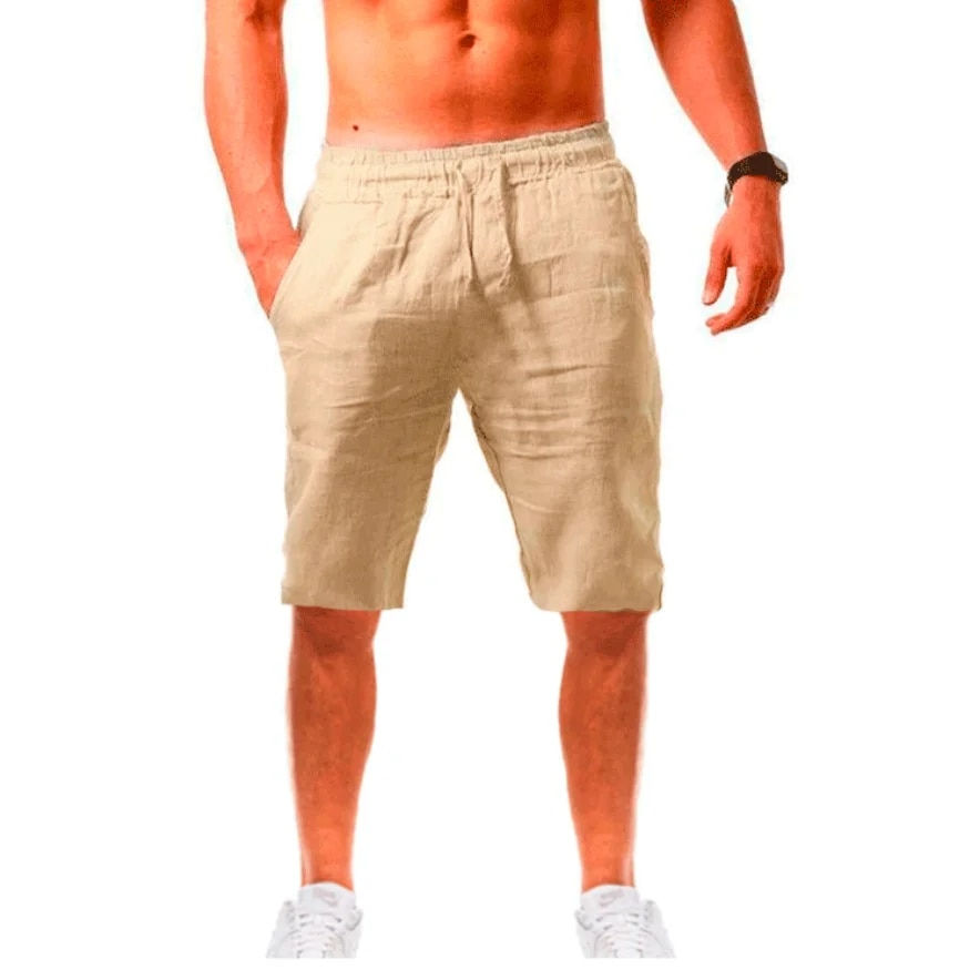 Thumbnail: 2022 Men's New  Fashion  Casual Sport Pants Elastic Waist Cotton and Linen Soli