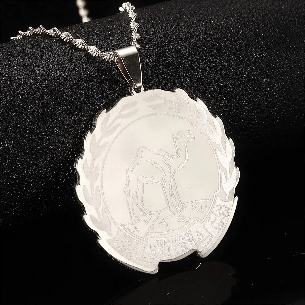 Thumbnail: Eritrea Map Pendant Necklaces Chain Women Girls Gold Color Jewelry African Neck
